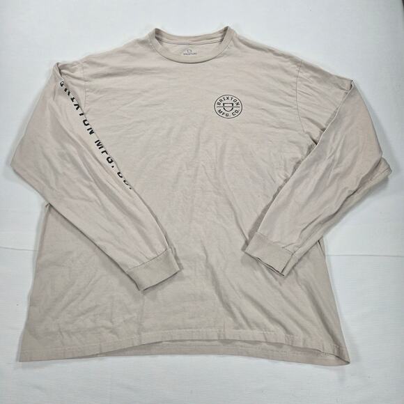 Brixton Other - Brixton Long Sleeve Crest Logo Standard Fit Cream Shirt Men's Size XXL